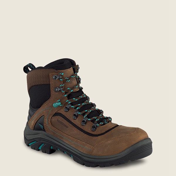 Red Wing Womens Trades - 6-inch Waterproof Safety Toe - Work Boots Brown/Black - 9475XPKMY